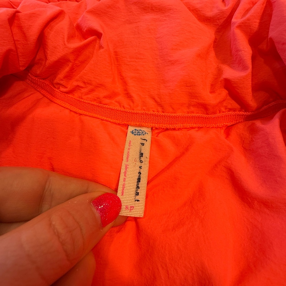 Free People Pippa Packable Puffer Jacket Bomber Size S NEW Neon Orange - Picture 9 of 12